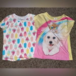 Popsicle and Dog/Kitty T Shirt 2 set